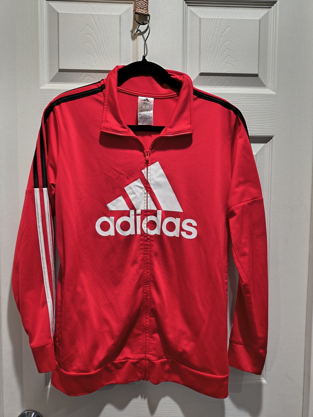 Adidas Red Track Jacket with White Logo